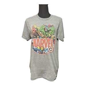 Marvel Classic Hero Collage Avengers Gray Tshirt‎  | Small |Retro Graphic